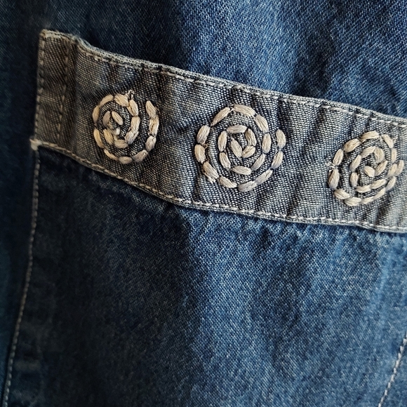 Tantrums bohemian embroidered denim jacket, sz L - Picture 7 of 7